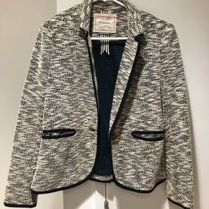 Anthropology black and white blazer